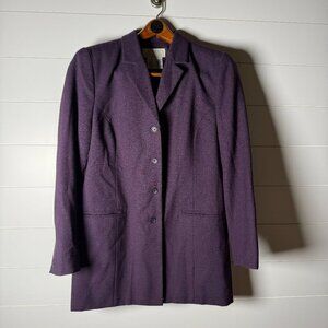 Norton McNaughton Plum Purple 2 Piece Suit 100% Pure New Wool Sz 10 Fully Lined